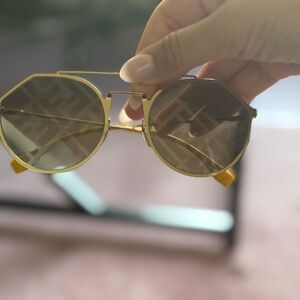 Luxury FENDI Gold rimmed Sunglasses for Men
